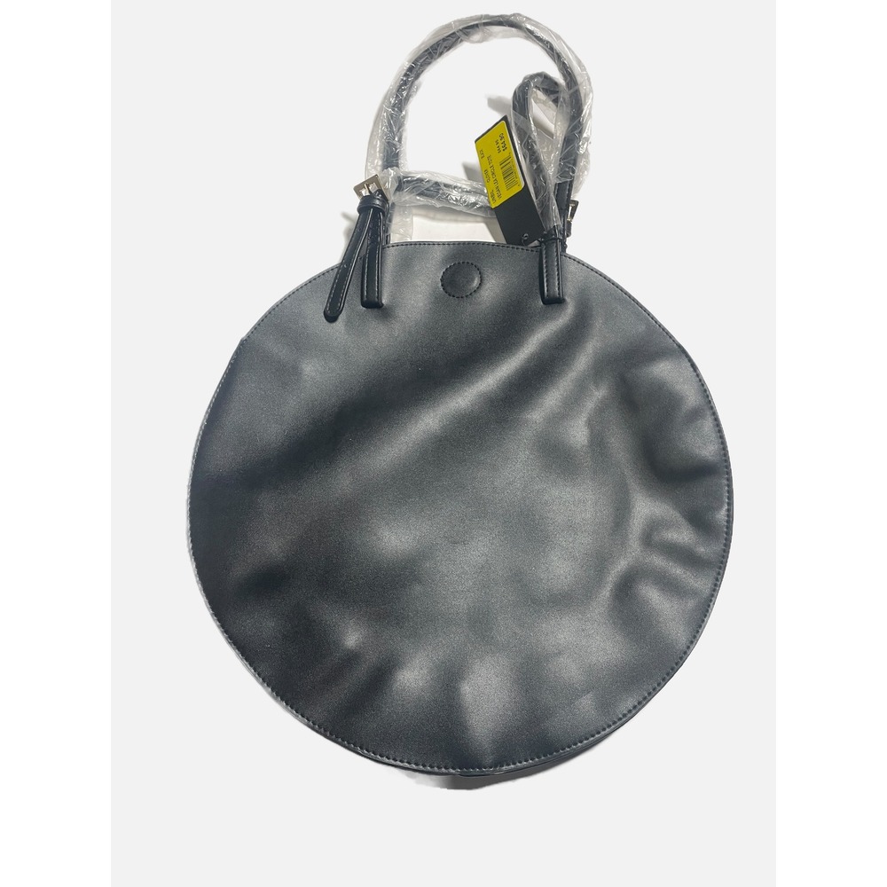Un Billion Moeko Circle Tote Women OS Black Vegan Leather Minimalist Geometric